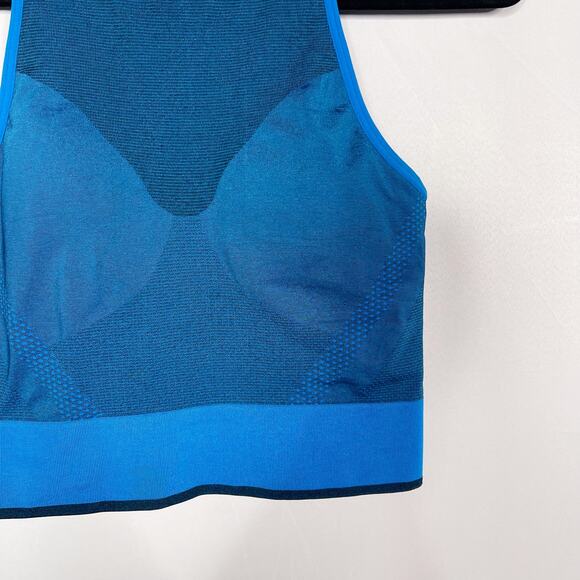 Lululemon Womens 4 Blue Seamless Mesh Shelf Bra Training Tank Cropped Racerback - Picture 4 of 9